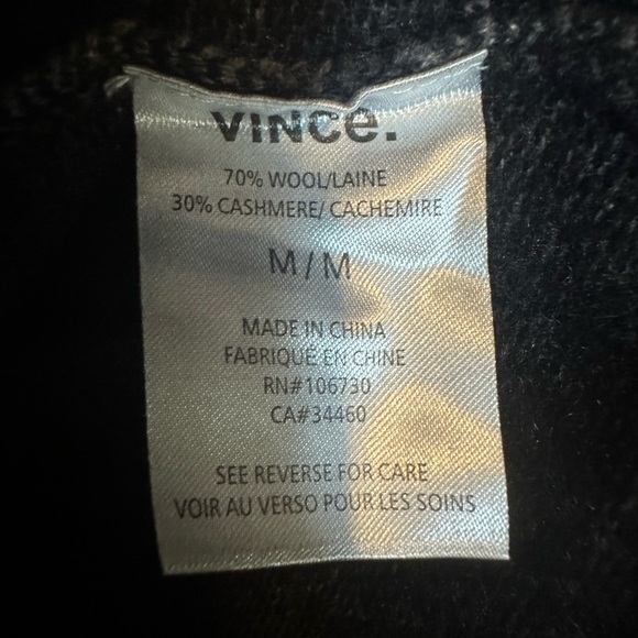 Vince men’s zip up sweater navy size medium - Picture 3 of 4